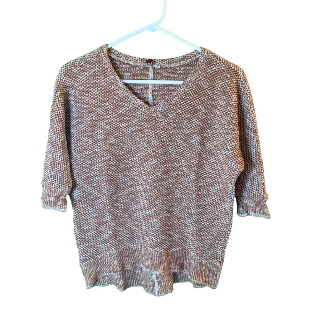 2/$30 Burgundy Red VNeck Sweater Top Knit Lightweight Textured Lagenlook